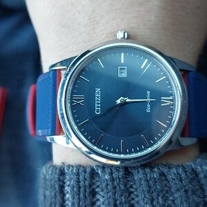 Citizen Eco-Drive Navy and Silver Watch
